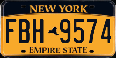NY license plate FBH9574