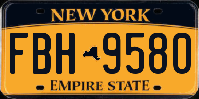NY license plate FBH9580