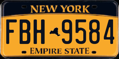 NY license plate FBH9584