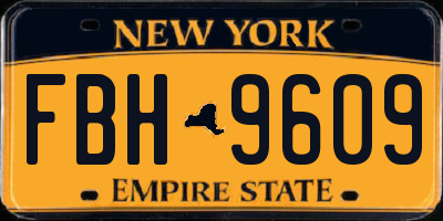 NY license plate FBH9609