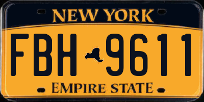 NY license plate FBH9611