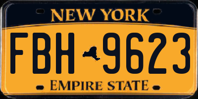 NY license plate FBH9623