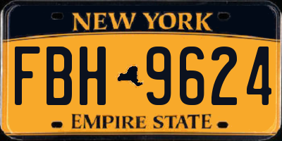 NY license plate FBH9624