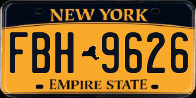 NY license plate FBH9626