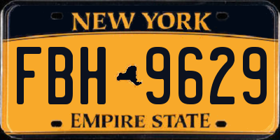 NY license plate FBH9629