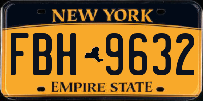 NY license plate FBH9632