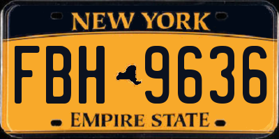 NY license plate FBH9636