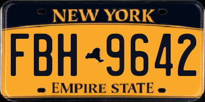 NY license plate FBH9642