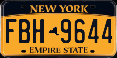 NY license plate FBH9644