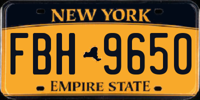 NY license plate FBH9650