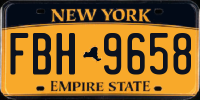 NY license plate FBH9658