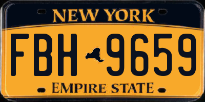 NY license plate FBH9659