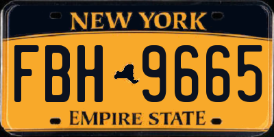 NY license plate FBH9665
