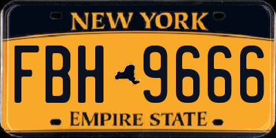 NY license plate FBH9666