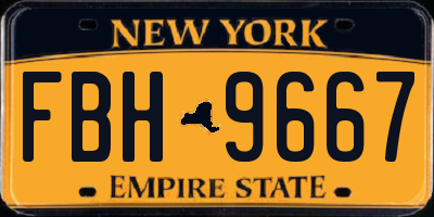 NY license plate FBH9667