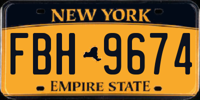 NY license plate FBH9674