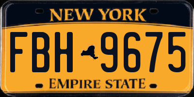 NY license plate FBH9675