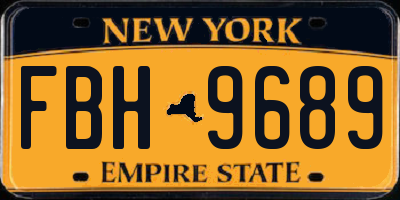 NY license plate FBH9689