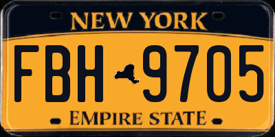 NY license plate FBH9705