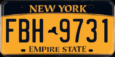 NY license plate FBH9731