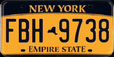 NY license plate FBH9738