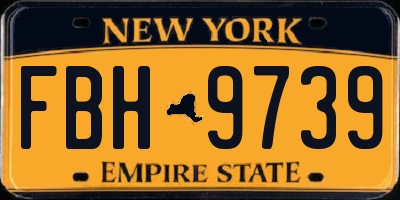 NY license plate FBH9739