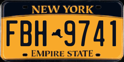 NY license plate FBH9741