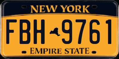 NY license plate FBH9761