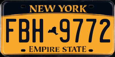 NY license plate FBH9772