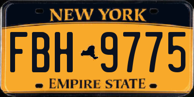 NY license plate FBH9775