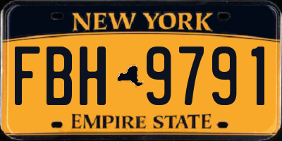 NY license plate FBH9791
