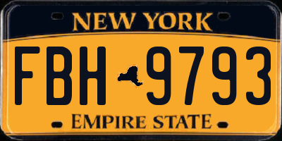 NY license plate FBH9793