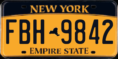NY license plate FBH9842