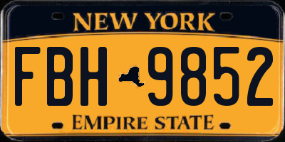 NY license plate FBH9852