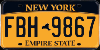 NY license plate FBH9867