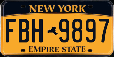 NY license plate FBH9897