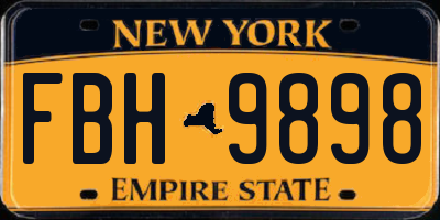 NY license plate FBH9898
