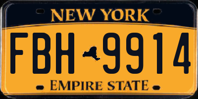 NY license plate FBH9914