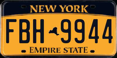 NY license plate FBH9944