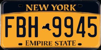 NY license plate FBH9945