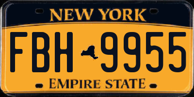 NY license plate FBH9955