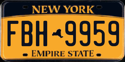 NY license plate FBH9959