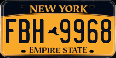 NY license plate FBH9968