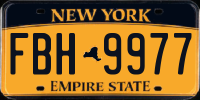 NY license plate FBH9977