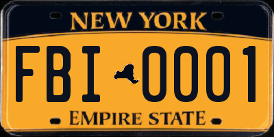 NY license plate FBI0001