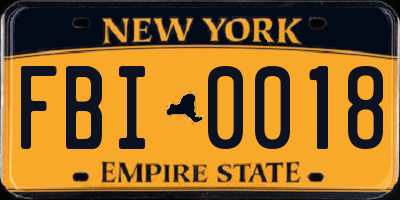 NY license plate FBI0018