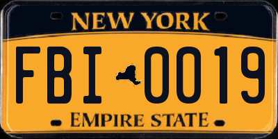 NY license plate FBI0019