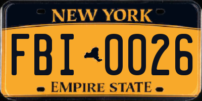 NY license plate FBI0026