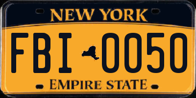 NY license plate FBI0050