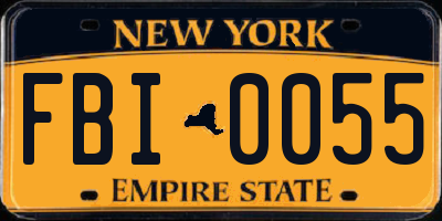 NY license plate FBI0055